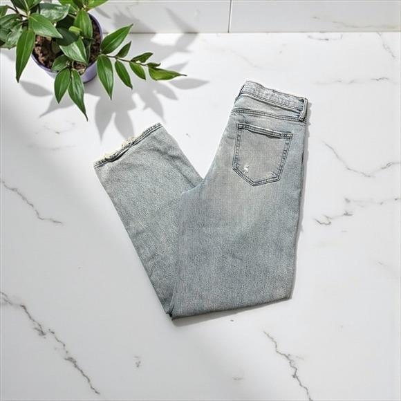 Bohme Women's Size 28 Light Wash High‎ Rise Distressed Wide Leg Jeans - Picture 2 of 6